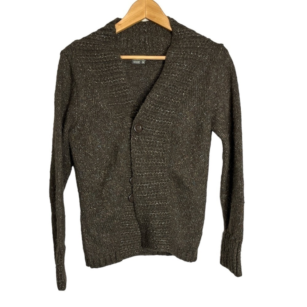 Royal Robbins Wool Acrylic Blend Cozy Asymmetrical One Button Up Cardigan, M